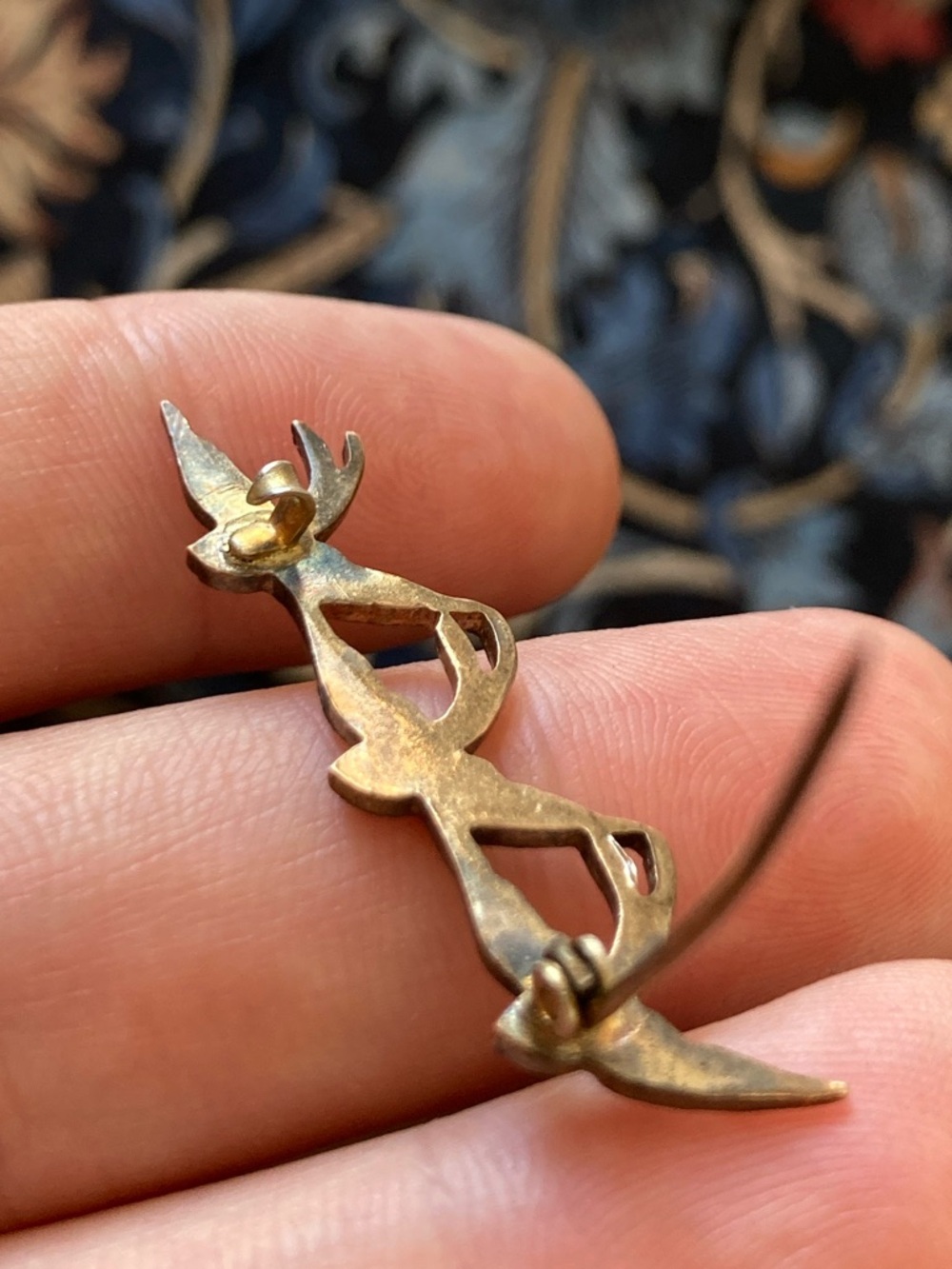 Antique Victorian Guilloche Enamel Flying Swallows Lingerie/Lace Pin - Picture 8 of 13